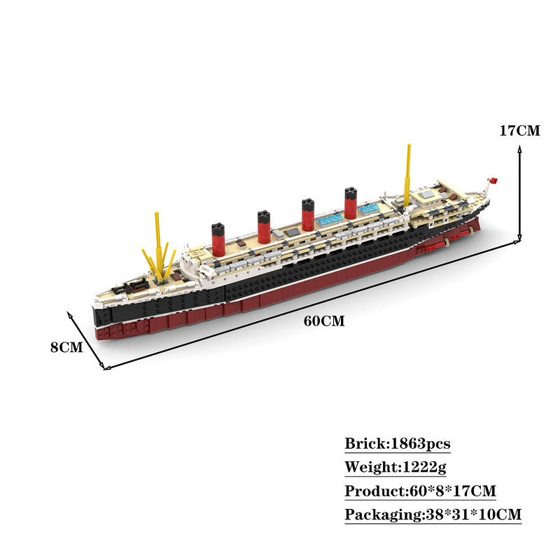 RMS Lusitania MOC Historical Ship Building Kit | Ocean Liner Model - 2