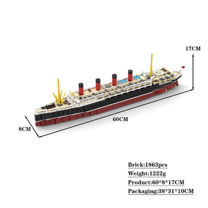 RMS Lusitania MOC Historical Ship Building Kit | Ocean Liner Model - 2