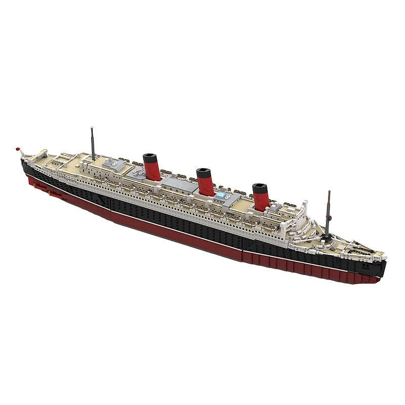 RMS Queen Mary Mini Ocean Liner MOC Building Kit | 1:325 Scale Display Model - 1
