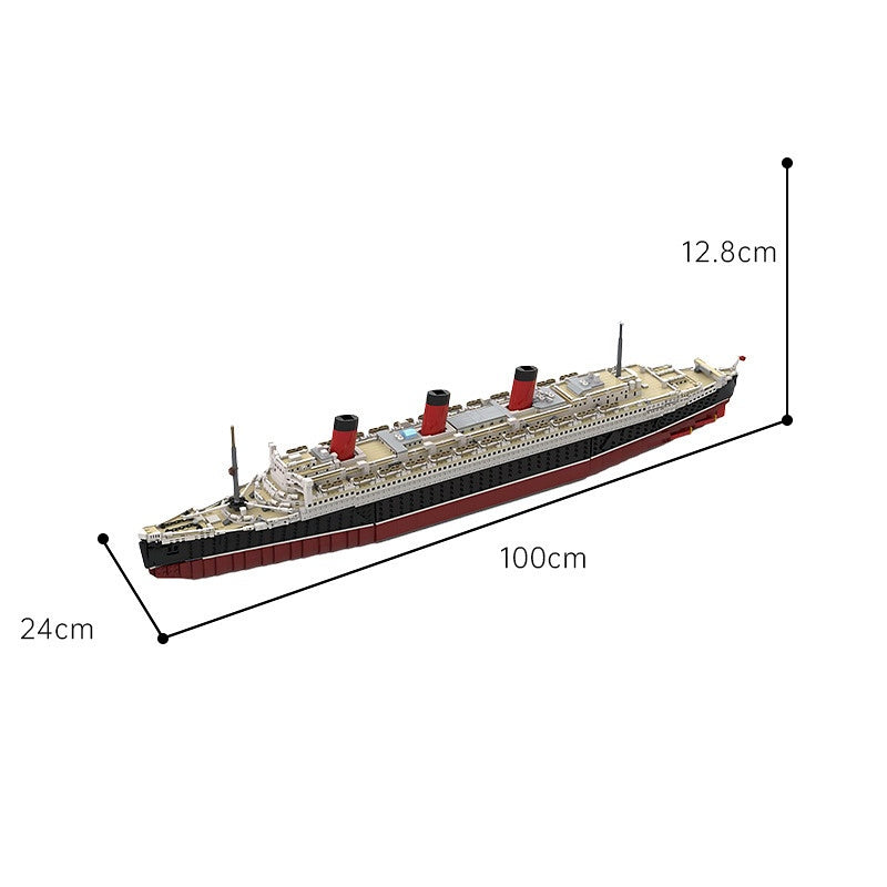 RMS Queen Mary Ocean Liner Building Kit | 1:325 Scale LEGO-Compatible MOC - 3