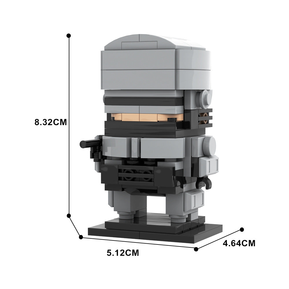 robocop brickheadz style moc | lego-compatible sci-fi figure - 2