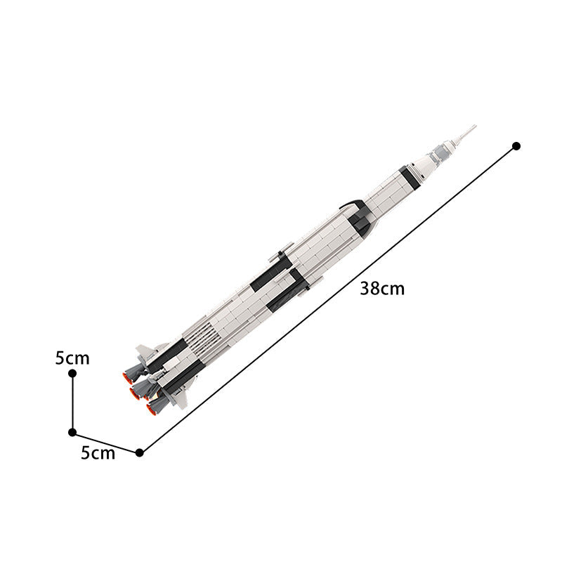 Rocket Saturn V Building Kit | 1:250 Scale | LEGO-Compatible MOC - 3