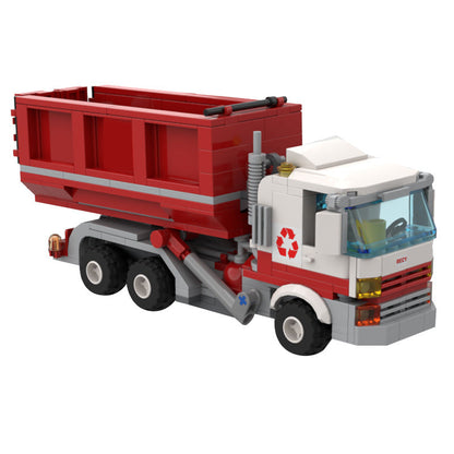 Roll-Off Recycle Truck Building Kit | LEGO-Compatible MOC - 1