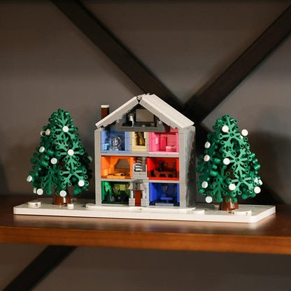 Romantic Pastel Winter House Building Kit | LEGO-Compatible MOC - 3