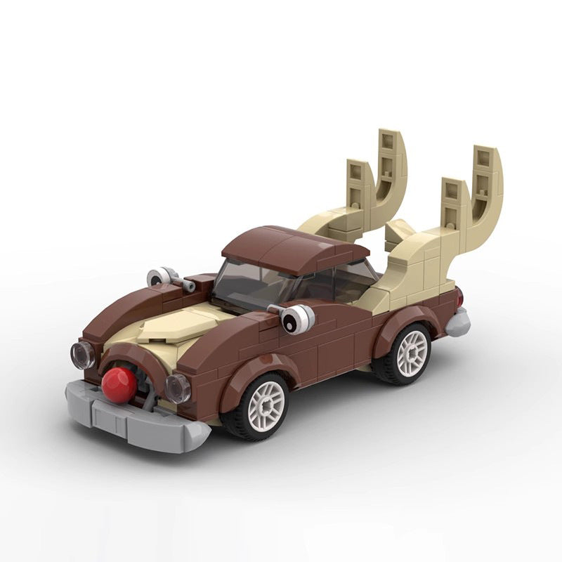 rudolph the red nosed race car building set | christmas | moc-118000 - 3