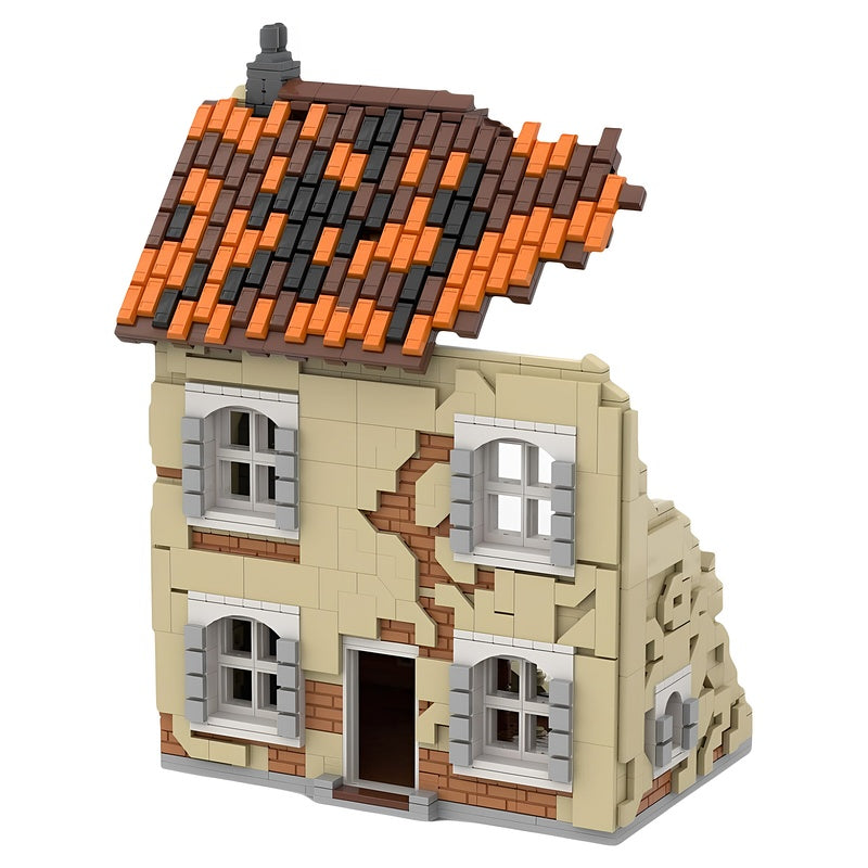 Ruined Two-Story House Diorama MOC Building Kit - 1