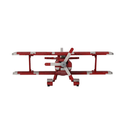 S2B Red & White Aerobatic Biplane MOC Building Kit - 4
