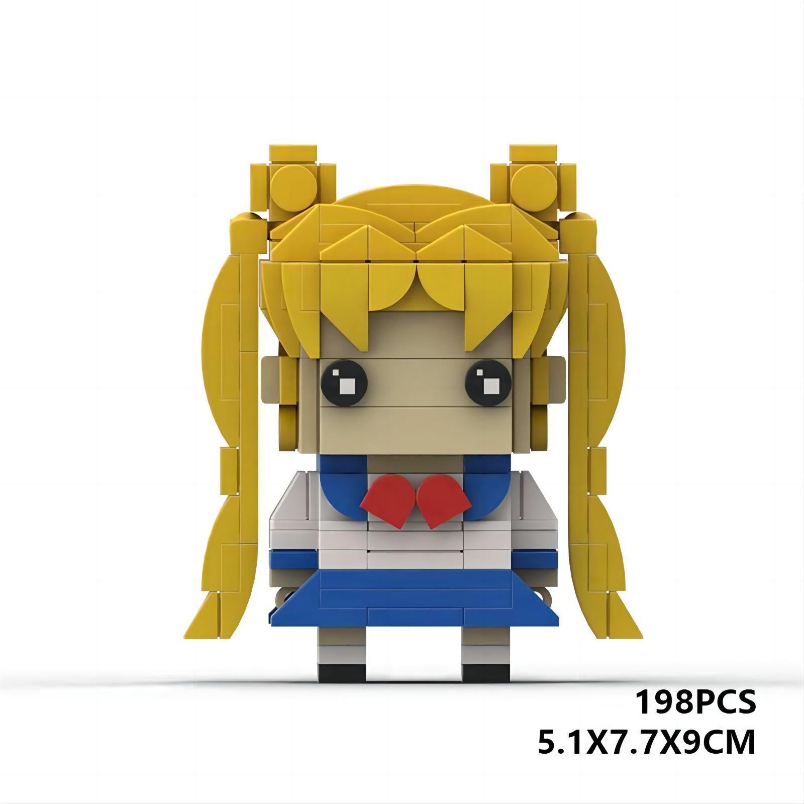 sailor moon brickheadz set | lego-compatible anime building toy - 5