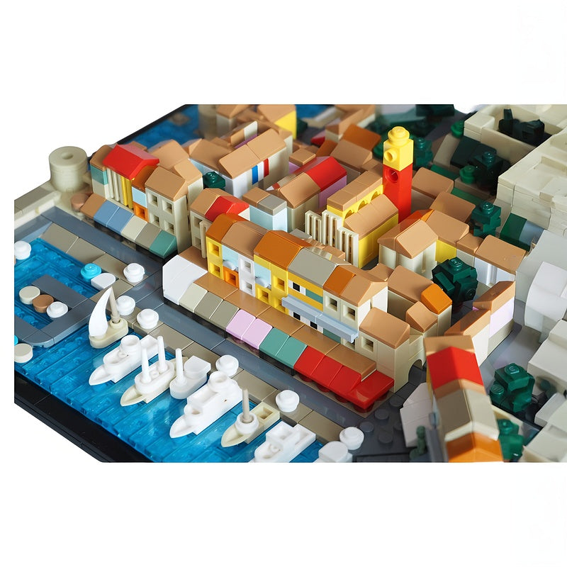 Saint-Tropez French Riviera Harbor Diorama MOC Building Kit - 4