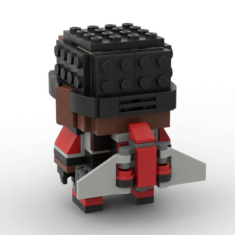 sam wilson brickheadz moc set | lego-compatible superhero toy - 3