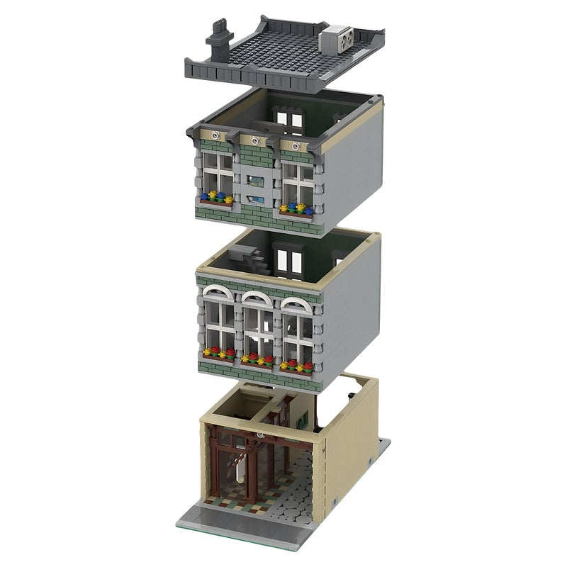 Sand Green Modular Shop MOC Building Kit - 3