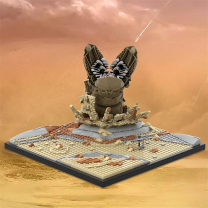 sandworm summoning scene building set | dune | lego compatible - 1