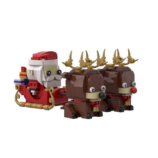 Santa Claus And Elk Cube Character MOC Building Kit | Christmas Figure - 1