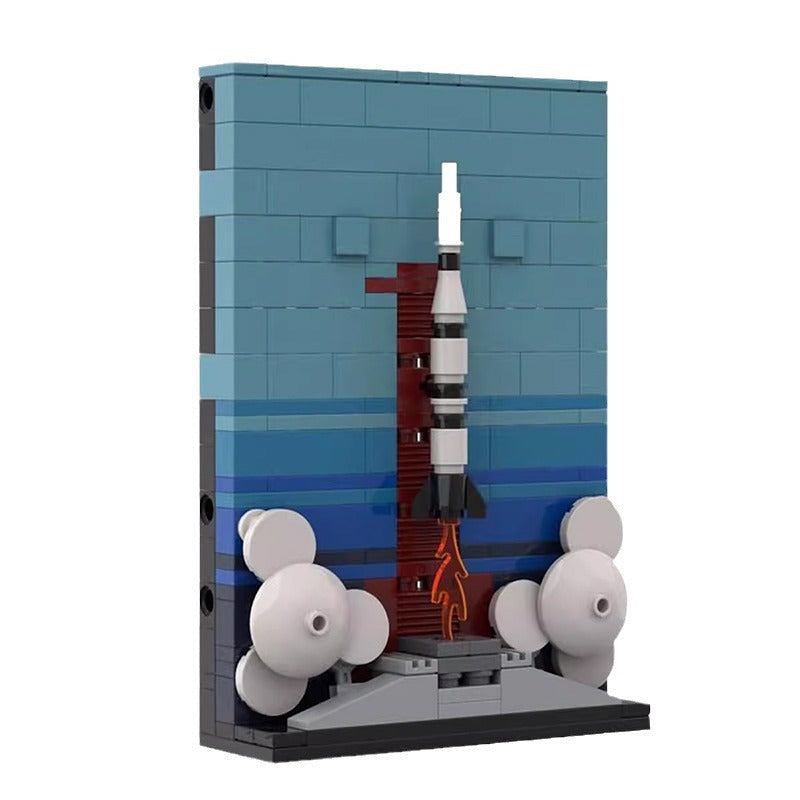 Saturn V Postcard MOC Building Kit | Vintage Space Rocket Display Model - 3
