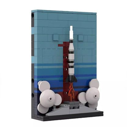 Saturn V Postcard MOC Building Kit | Vintage Space Rocket Display Model - 4