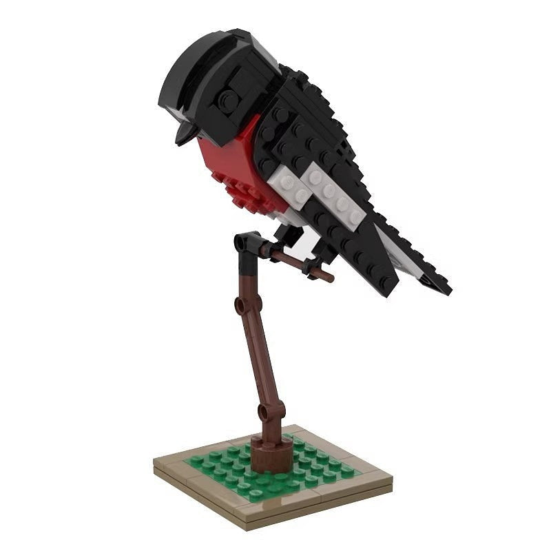 Scarlet Robin Bird MOC Animal Model Building Kit - 1
