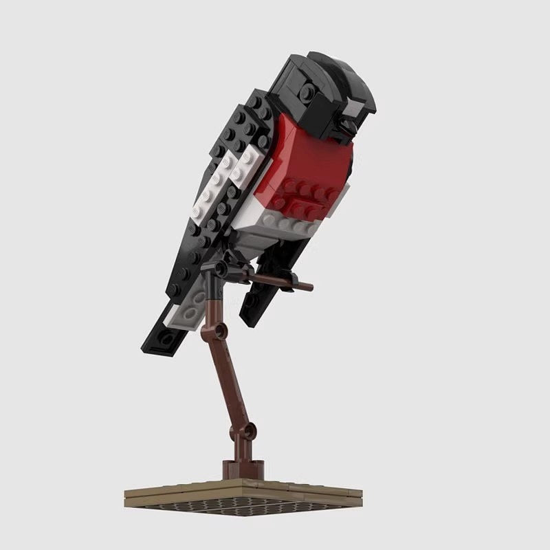 Scarlet Robin Bird MOC Animal Model Building Kit - 2