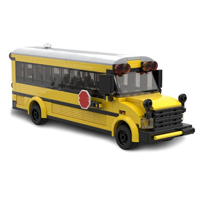 School Bus MOC Building Kit | Realistic Yellow Bus Vehicle Model - 5