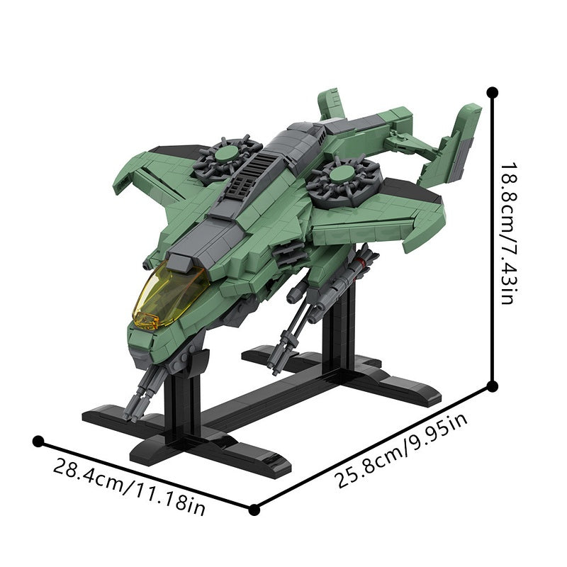 Sci-Fi AV-22 Sparrowhawk Gunship Building Kit | LEGO-Compatible MOC - 3