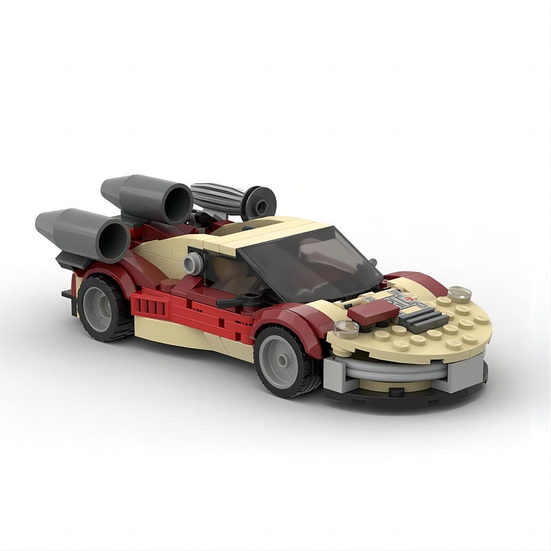 Sci-Fi Desert Landspeeder Race Car Building Kit | 8-Wide LEGO-Compatible MOC - 3