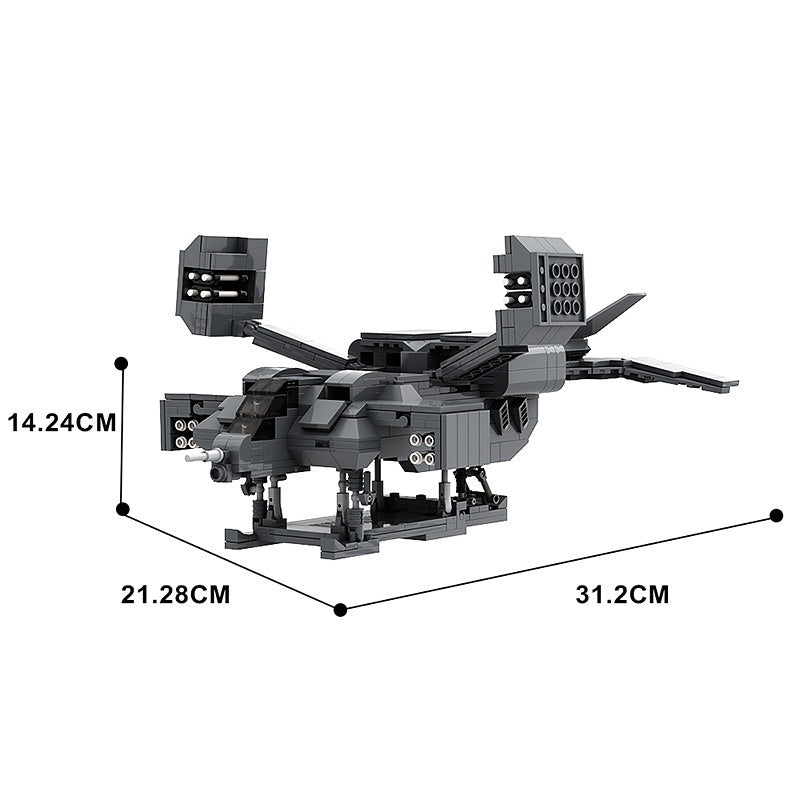 Sci-Fi Dropship MOC Building Kit | Futuristic Transport Vehicle Model - 1