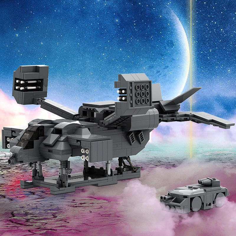 Sci-Fi Dropship MOC Building Kit | Futuristic Transport Vehicle Model - 3