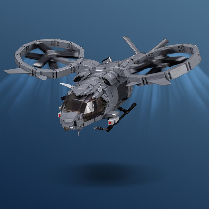 Sci-Fi Dual-Rotor Transport Helicopter SA-2 Building Kit | LEGO-Compatible MOC - 1