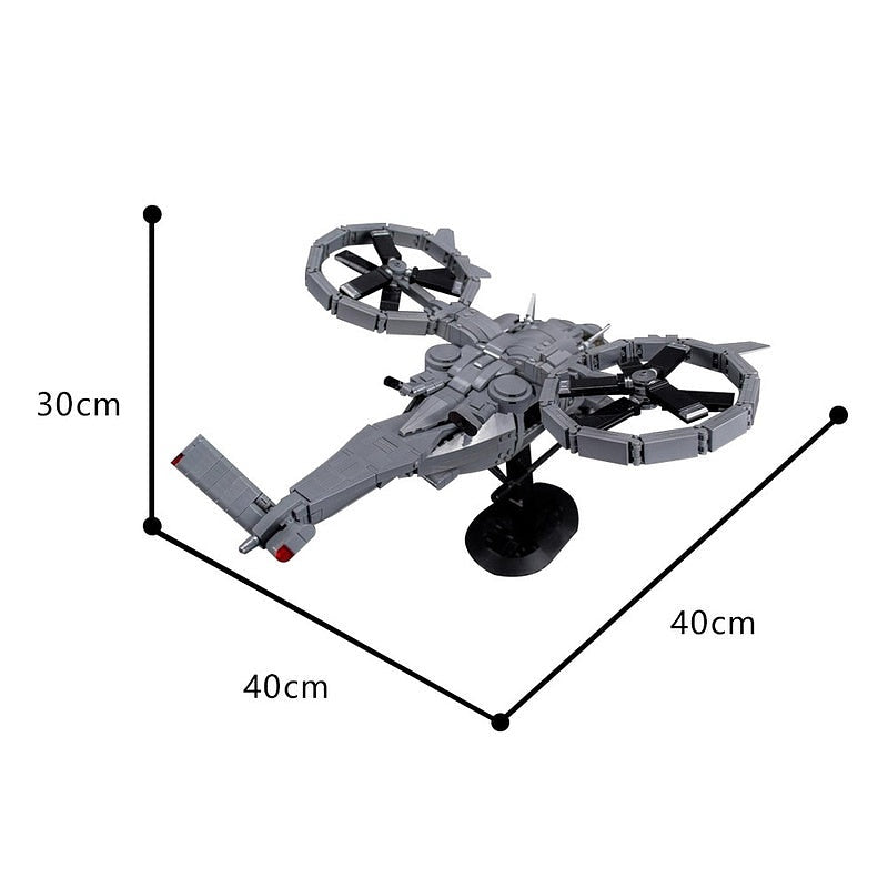 Sci-Fi Dual Rotor Transport Helicopter SA-2 MOC Building Kit - 3