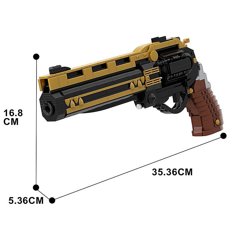 Sci-Fi Exotic Hand Cannon MOC | 1:1 Scale Mechanical Revolver Building Kit - 4