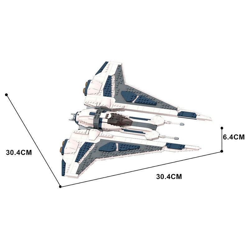 Sci-Fi Gauntlet Starfighter MOC Spacecraft Building Kit | Futuristic Fighter - 4