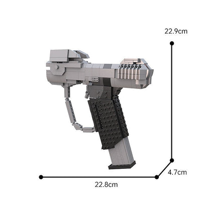 Sci-Fi Magnum Sidearm 1:1 Scale MOC Building Kit | Futuristic Hand Weapon Model - 3