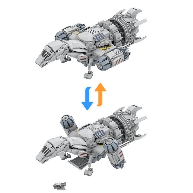Sci-Fi Mid-Bulk Space Transport MOC Cargo Ship Building Kit - 4