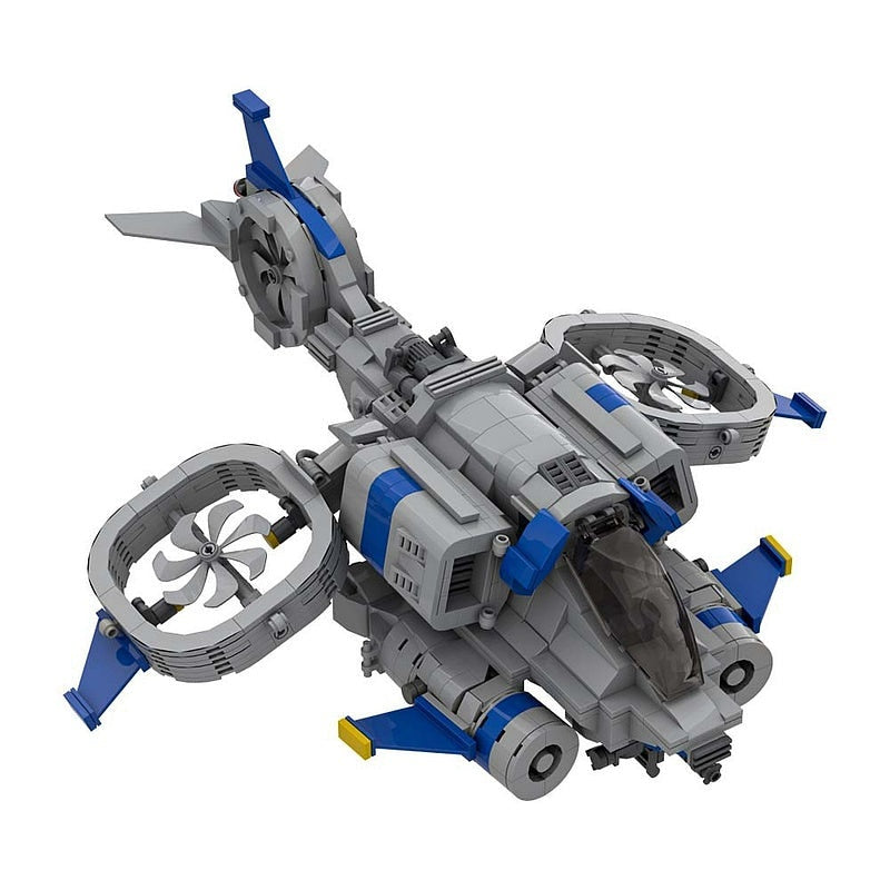 Sci-Fi Tactical Helicopter MOC Building Kit | Futuristic Aircraft Model - 1