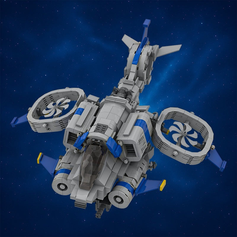 Sci-Fi Tactical Helicopter MOC Building Kit | Futuristic Aircraft Model - 3