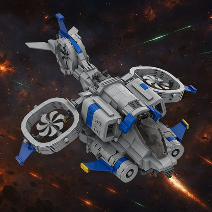 Sci-Fi Tactical Helicopter MOC Building Kit | Futuristic Aircraft Model - 4