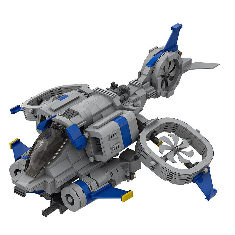 Sci-Fi Tactical Helicopter MOC Building Kit | Futuristic Aircraft Model - 6