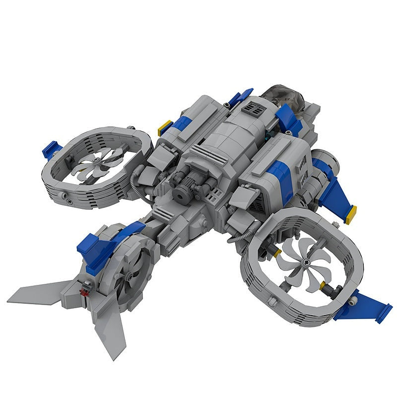 Sci-Fi Tactical Helicopter MOC Building Kit | Futuristic Aircraft Model - 7
