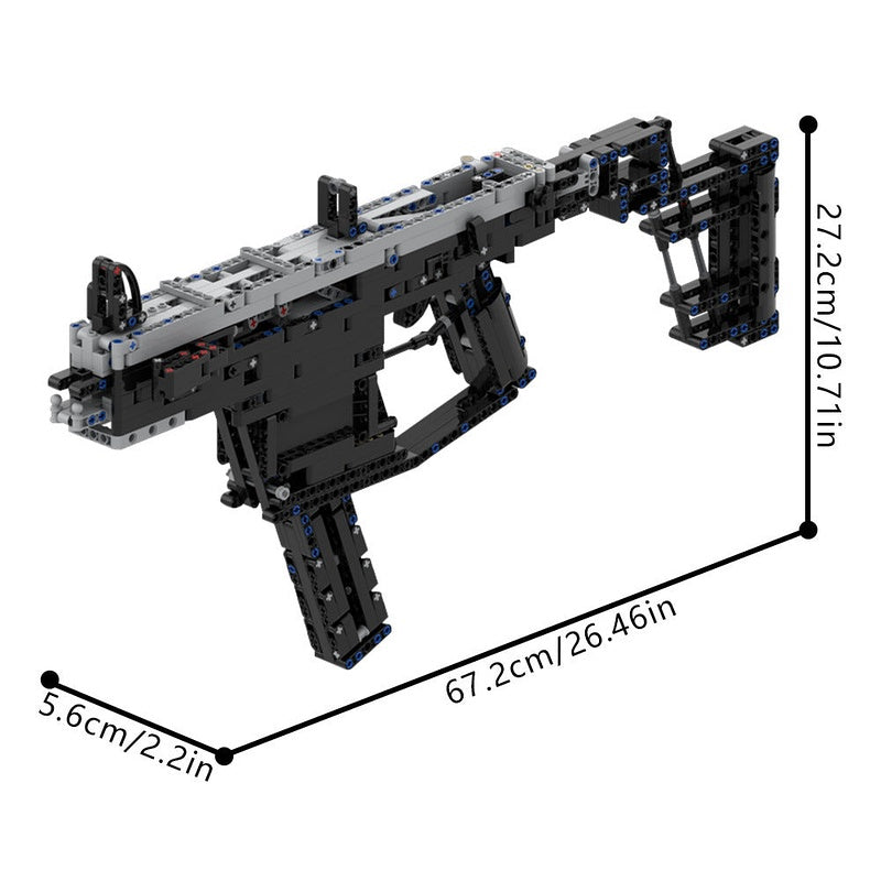 Sci-Fi Tactical SMG MOC Building Kit | Mechanical Display Model - 5