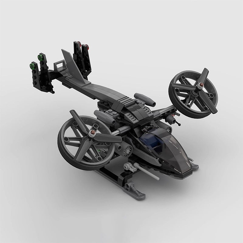 Sci-Fi Twin Rotor Helicopter Building Kit | LEGO-Compatible MOC - 1