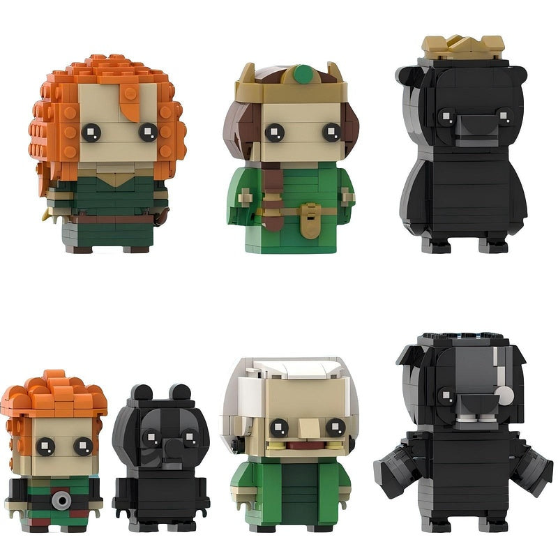 Scottish Princess & Bear Legend BrickHeadz Building Kit | LEGO-Compatible MOC - 1