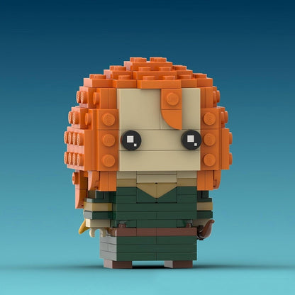 Scottish Princess & Bear Legend BrickHeadz Building Kit | LEGO-Compatible MOC - 10