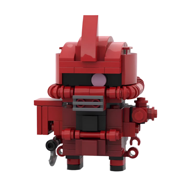 sd zaku red gundam moc brickheadz set | lego-compatible - 1
