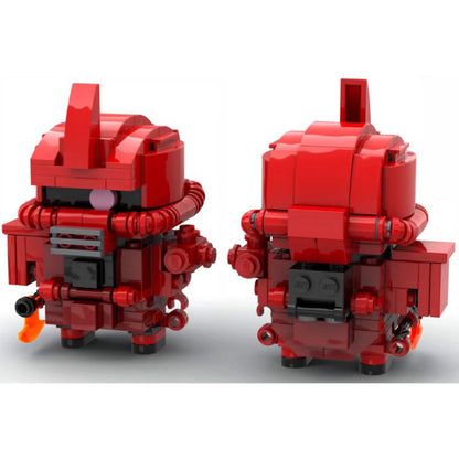 sd zaku red gundam moc brickheadz set | lego-compatible - 2