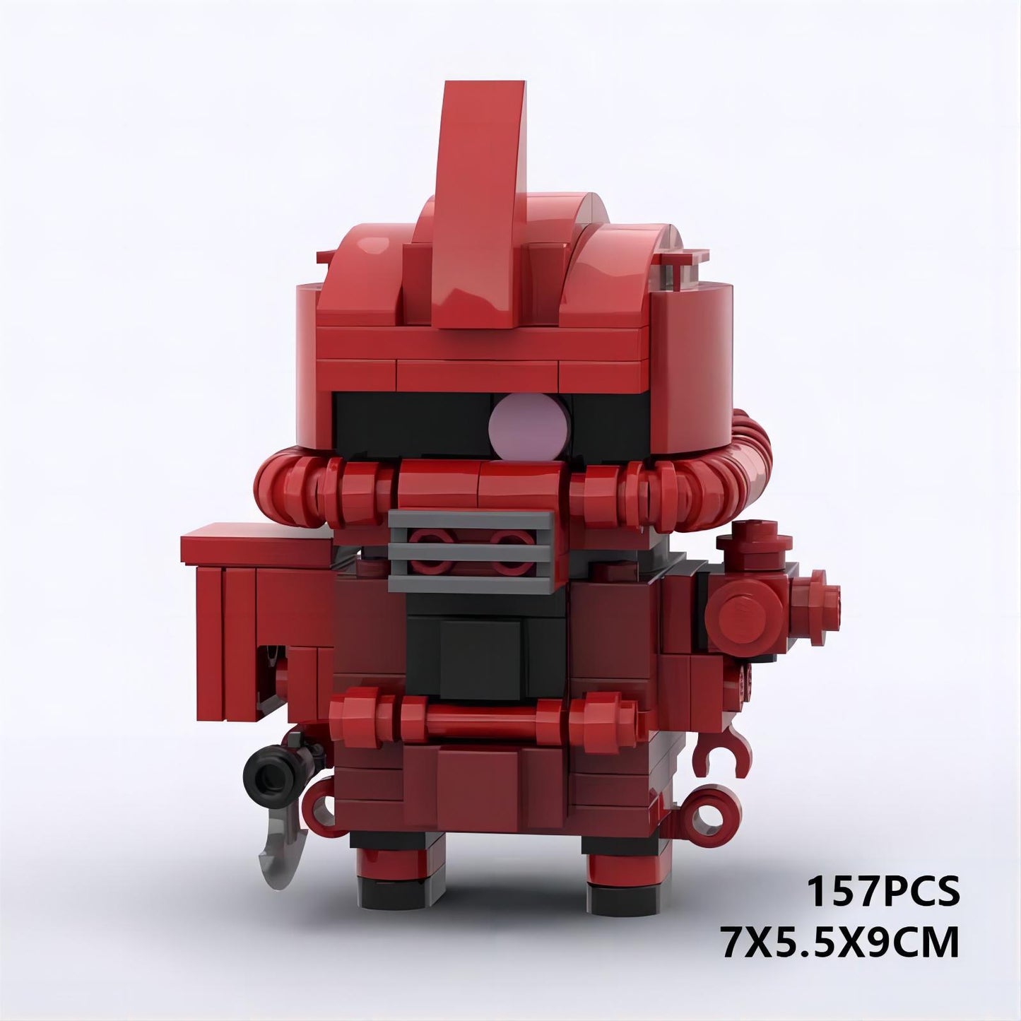 sd zaku red gundam moc brickheadz set | lego-compatible - 3