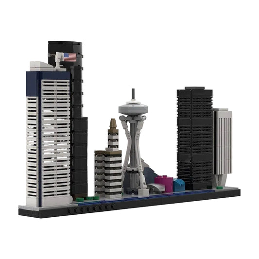 Seattle Skyline Architecture Building Kit | LEGO-Compatible MOC - 1