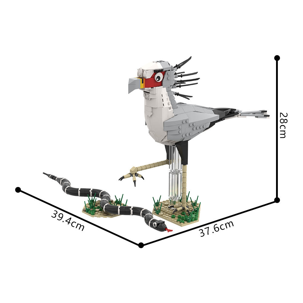 secretary bird building kit | lego compatible moc - 4