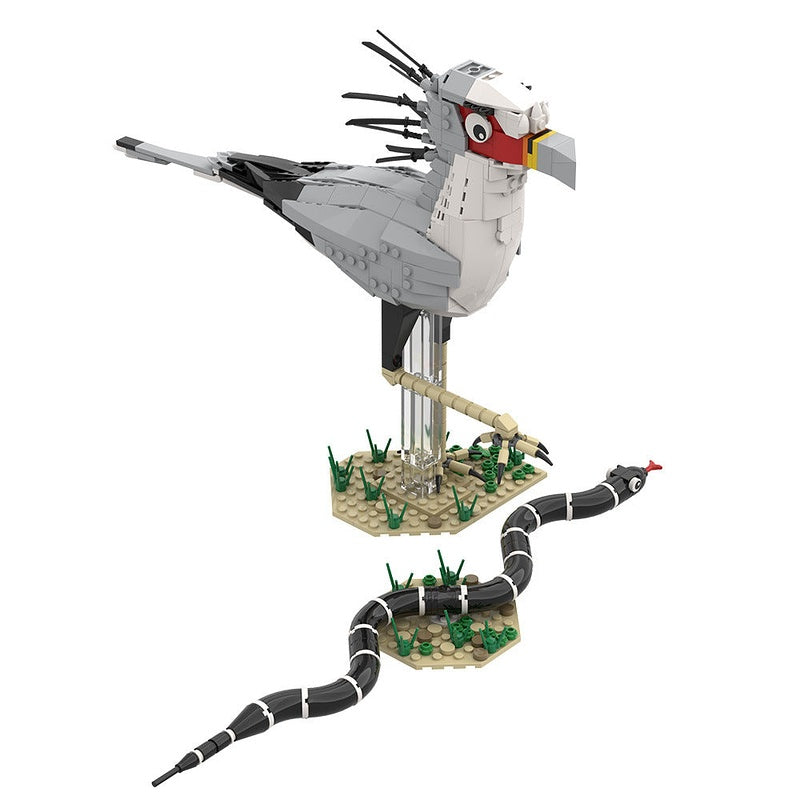 Secretary Bird MOC Building Kit | Wildlife Bird Display Model - 1