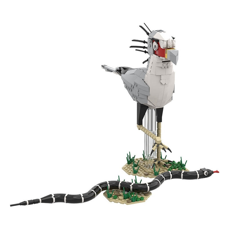 Secretary Bird MOC Building Kit | Wildlife Bird Display Model - 2