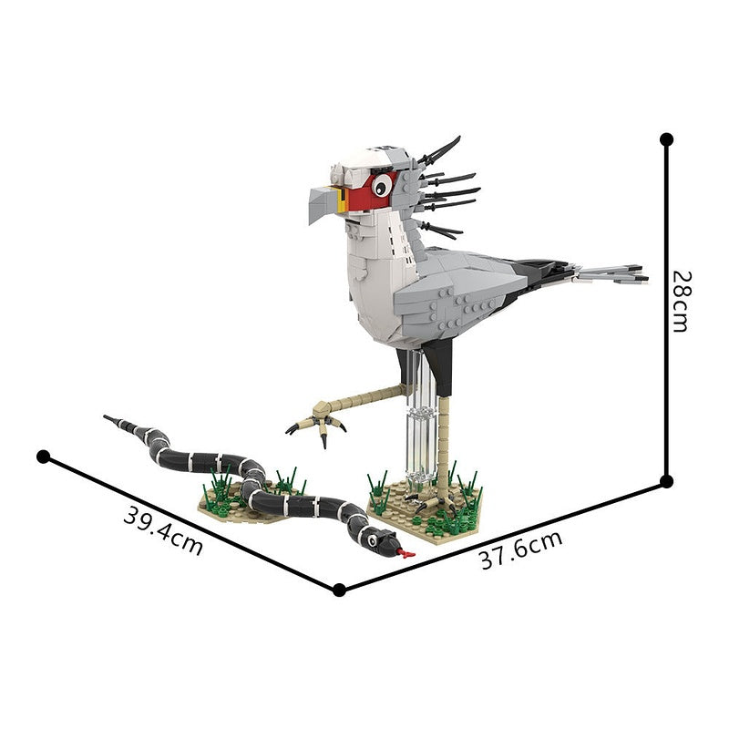 Secretary Bird MOC Building Kit | Wildlife Bird Display Model - 4