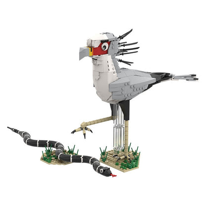 Secretary Bird MOC Building Kit | Wildlife Bird Display Model - 5